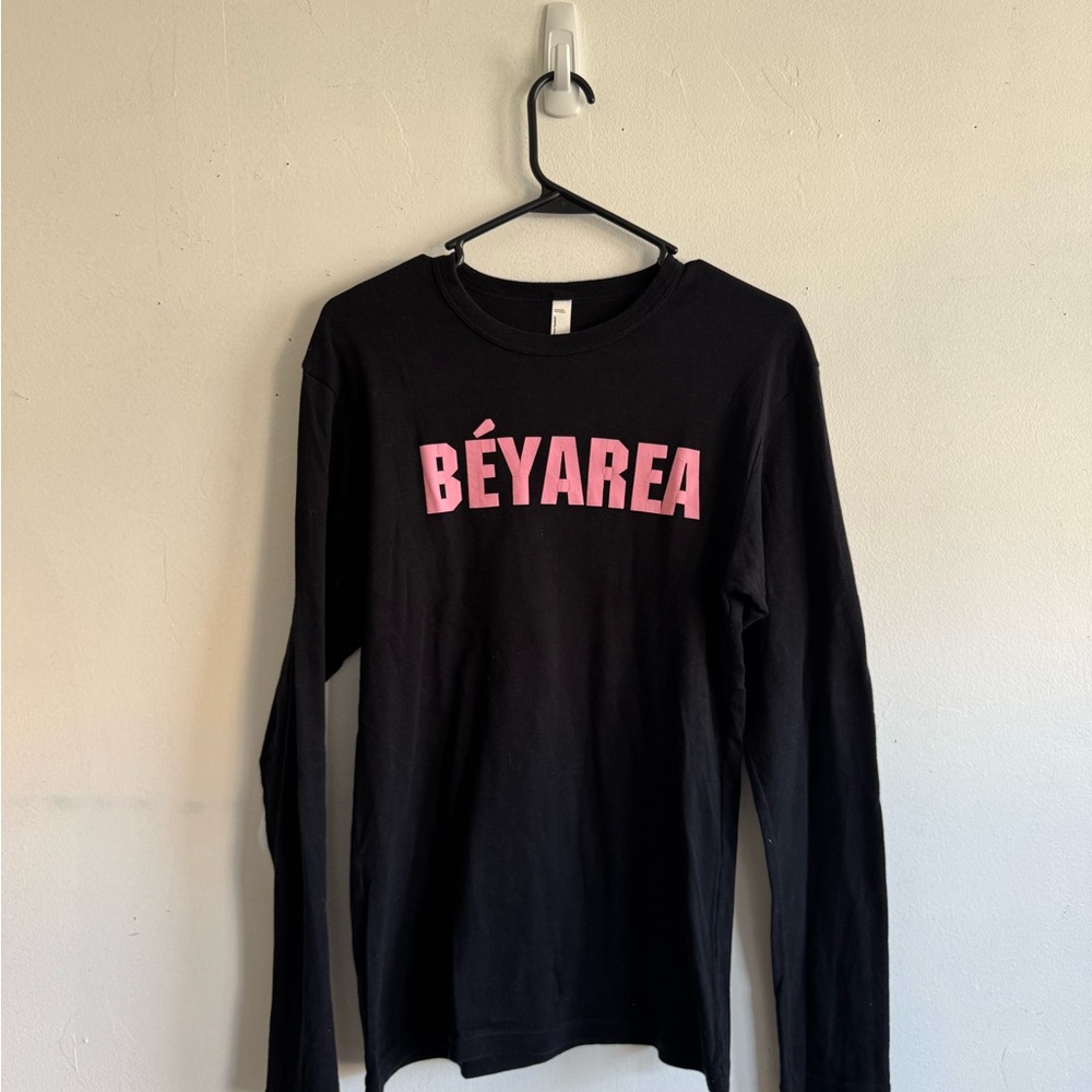 Black Long Sleeve Shirt with Pink Graphic
